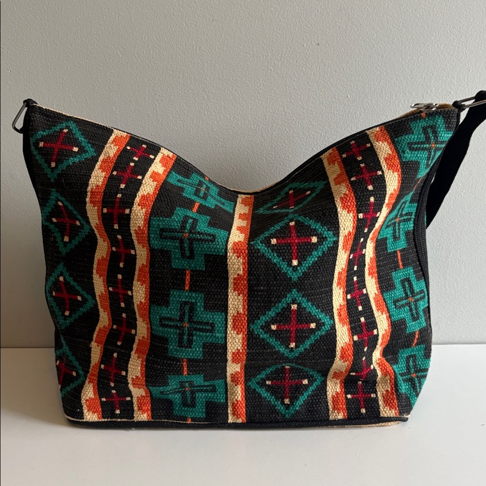 Southwestern Aztec Print Tote Bag Festival Slouchy Shoulder Bag